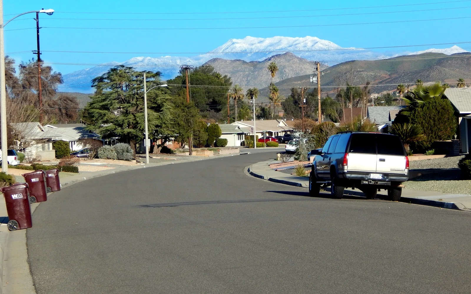 Mount San Jacinto rising dramatically in the background as seen from Sun City Menifee